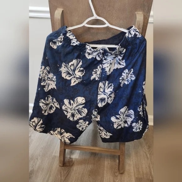 Aeropostale Men's Blue Floral Swim Trunks Board Hawaiian Shorts - Picture 2 of 6